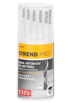 Strend Pro 4200937 Sada vrtáků , do betonu, válcová stopka, 13,3x5,4x5,4 cm, balení. 11 ks