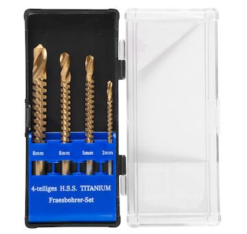 Strend Pro 420686 Sada vrtáků RS003, frézovací, 4 kusy, 3-4-6-8 mm