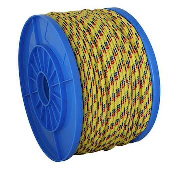 Strend Pro 432157 Lano MDB200Y, 5 mm, žluto-modro-červené, PP, nos. 119 kg, L-130 m