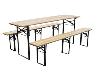 Strend Pro 802032 Pivní set DORTMUND Max, stůl 220x70x77 cm, 2x lavice 220x25x47 cm, dřevo 27 mm