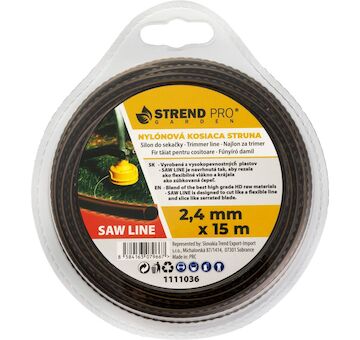 Strend Pro Garden 1111036 Struna na sečení Premium SawLine, 2,4 mm, L-15 m, zoubkovaná