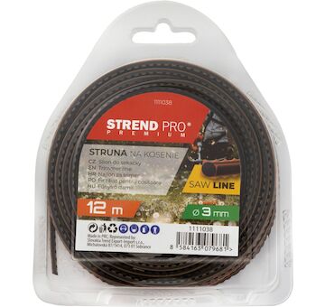 Strend Pro Garden 1111038 Silon na sečení SawLine 3,0 mm, L-12 m, zoubkovaný