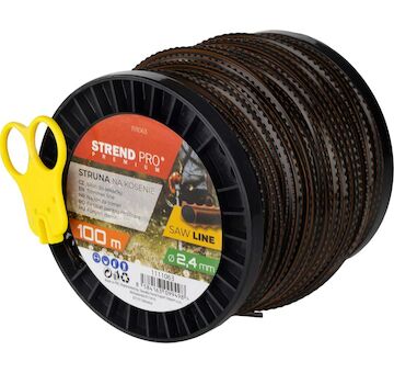 Strend Pro Garden 1111063 Struna na sečení SawLine, 2,4 mm, L-100 m, zoubkovaná