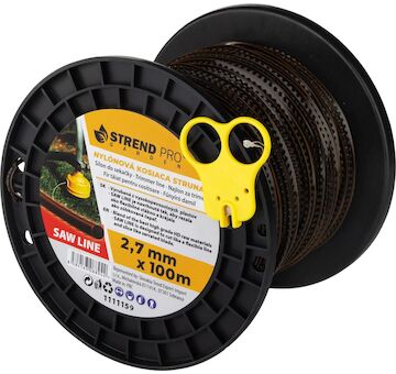 Strend Pro Garden 1111159 Struna na sečení Premium SawLine, 2,7 mm, L-100 m, zoubkovaná