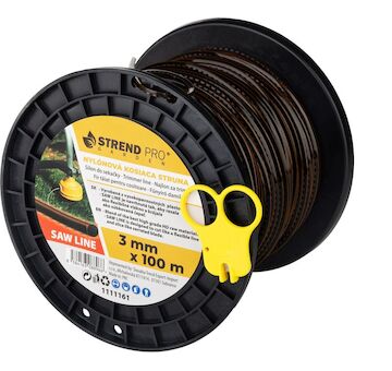 Strend Pro Garden 1111161 Struna na sečení Premium SawLine, 3 mm, L-100 m, zoubkovaná