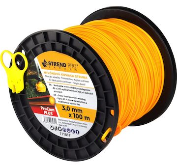 Strend Pro Garden 111817 Sečení Silon ProCom Plus, 3,0 mm, midi Cívka L-100 m, s nožem, čtvercová