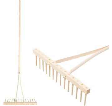 Strend Pro Garden 211005 Dřevěné hrábě 14 zubů, na seno, na listí, dřevěná násada