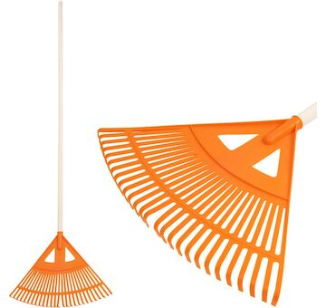 Strend Pro Garden 2110389 Hrábě na listí R130, 27 zubů, 58 cm, vějířové, plastové, 160 cm násada