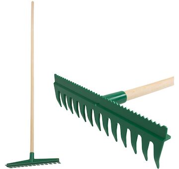 Strend Pro Garden 2110390 Hrábě vyrovnávací R140, 13 zubé, plastové, s urovnávací hranou, 160 cm násada