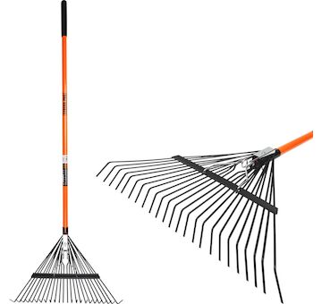 Strend Pro Garden 2110395 Hrábě na listí , 24 zubé, 58 cm, vějířové, sklolaminátová násada 120 cm