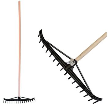 Strend Pro Garden 211205 Hrábě na seno Longbow 16 zubů, plastové, na listí, dřevěná násada