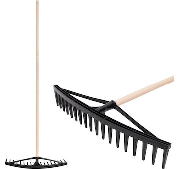 Strend Pro Garden 211206 Hrábě na seno Longbow s 18 zuby, plastové, na listí, dřevěná násada