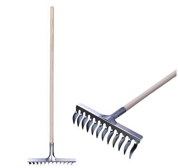 Strend Pro Garden 211362 Trávníkové hrábě R108A.WH, 12 zubů, provzdušňování, vertikutace, dřevěná násada