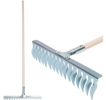 Strend Pro Garden 211363 Trávníkové hrábě R108A.WH, 16 zubů, provzdušňování, vertikutace, dřevěná násada
