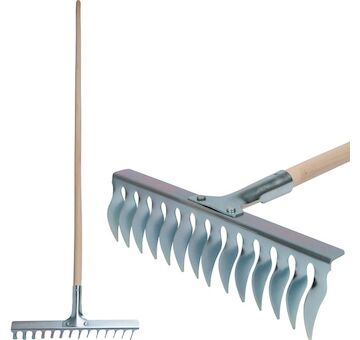 Strend Pro Garden 211762 Trávníkové hrábě R108A.WH, 14 zubů, provzdušňování, vertikutace, dřevěná násada