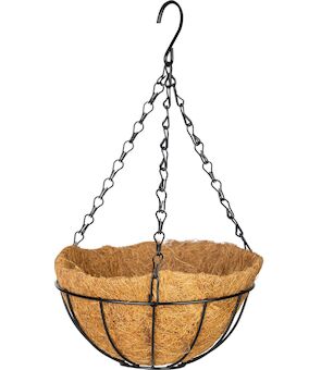 Strend Pro Garden 2173660 Věšák , držák na květináč, ocel/kokos, visací, s řetízkem a háčkem, 25 cm