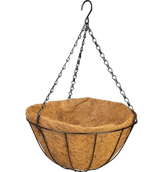 Strend Pro Garden 2173662 Věšák , držák na květináč, ocel/kokos, visací, s řetízkem a háčkem, 35 cm