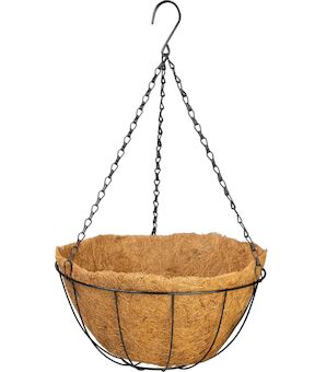 Strend Pro Garden 2173663 Věšák , držák na květináč, ocel/kokos, visací, s řetízkem a háčkem, 40 cm