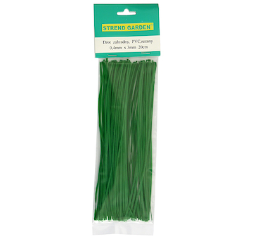 Strend Pro Garden 217813 GardenTwist PVC drát 0,4x3 mm, L-300 mm, vázací, balení. 100 ks