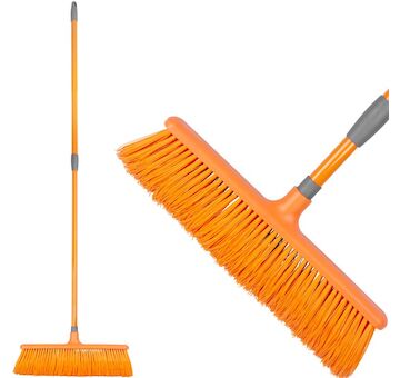 Strend Pro Garden 253828 Smeták , 400 mm, zahnuté štetiny, s teleskop. Násadou