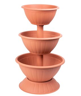 Strend Pro Garden 255535 Sázecí květináč PYRAMID, třípatrový, 79 cm, terakota