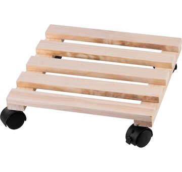 Strend Pro Garden 255622 Podstavec , 30x30x7 cm, pod květináč, na kolečkách, posuvný, stojan, max. sklo 50 kg, dřevo