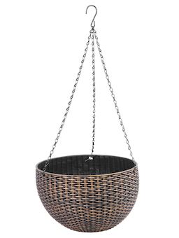Strend Pro Garden 2560004 Květináč , visací, závěsný, zlatý, 24,5x15 cm, s řetízkem a věšákem