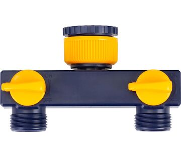 Strend Pro Garden 256399 Hadicová spojka DY8003, dvoucestná spojka, zahradní, pro hadici, s ventily