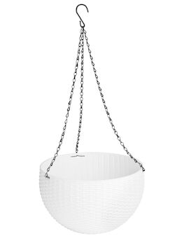 Strend Pro Garden 256826 Květináč Modern, závěsný, závěsný, bílý, 26x16cm, s řetízkem a závěsem