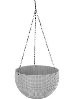 Strend Pro Garden 256828 Květináč Modern, závěsný, závěsný, tmavě šedý, 26x16cm, s řetízkem a závěsem