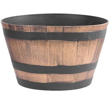 Strend Pro Garden 256942 květináč Woodeff 52x32 cm, zlatá barva, dřevěný efekt, soudek