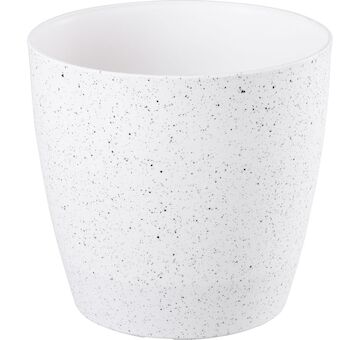 Strend Pro Garden 256967 Květináč Stone, 28x26 cm, bílý, efekt kamene