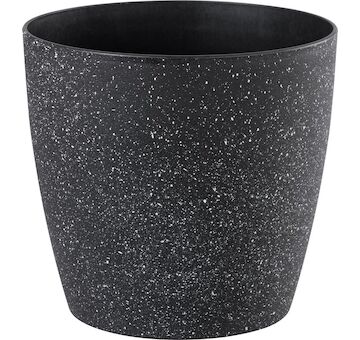 Strend Pro Garden 256972 Květináč Stone, 35x35 cm, černý, efekt kamene