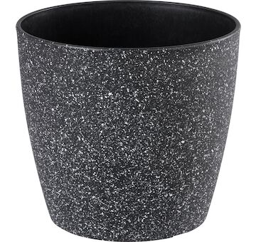 Strend Pro Garden 256974 Květináč Stone, 23x20,5 cm, černý, efekt kamene