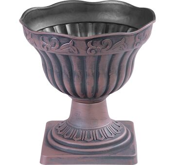 Strend Pro Garden 256978 Květináč Antik, s podstavcem, 30x30 cm, měděný, metalický efekt