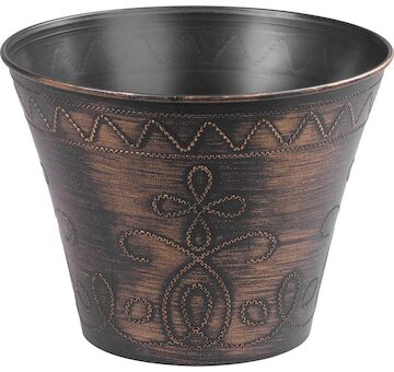 Strend Pro Garden 256979 Květináč Flower, 24,5x19,3 cm, zlatý, metalický efekt