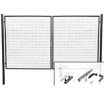Strend Pro Garden 432271 Brána METALTEC DUO, 3580/1750/100x50 mm, antracit, dvoukřídlová, zahradní, ZN+PVC, RAL7016