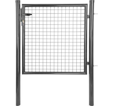 Strend Pro Garden 432339 Brána METALTEC ECO 2, 1000/1800/50x50 mm, kulatý rám, antracit, jednokřídlová, zahradní,