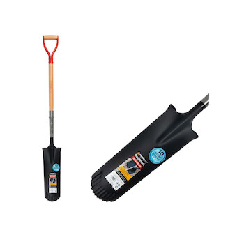 Strend Pro Premium 2110436 rýč RedShark, úzký, drenážní, s dřevěnou násadou D 1280 mm
