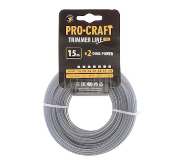 Struna žací (s výstuhou) (3mm) (15) čtverec PROCRAFT | KV/J-3/15