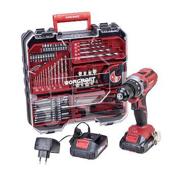 Worcraft 114872 Šroubovák CD-S20LiWT ShareSYS, 20V Li-ion, 2x akumulátor 2.0 Ah + nabíječka, kovové sklíčidlo, v kufříku