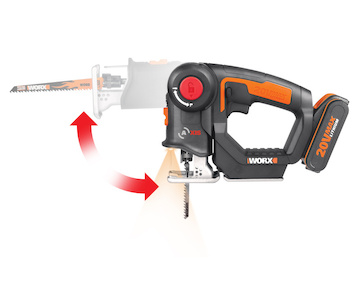 WORX 45900550 WX550 - Aku dvojkombinace - ocaska + přímočará pila, 1x2.0Ah - Powershare