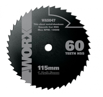 WORX 45905047 WA5047 - Kotouč na dřevo/kov 115 x 9,5 pro WU427, Worxsaw XL