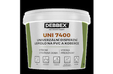 DEBBEX by Den Braven 510058RL Univerzální disperzní lepidlo na PVC a koberce UNI 7400 1 kg kbelík světle béžová