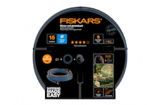 Fiskars 1027678 Sada zavlažovací hadice Premium 13 mm (1/2”) 15 m s držákem na hadice