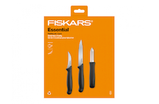 Fiskars 1065600 Essential sada na loupání - nůž loupací, nůž okrajovací, škrabka na zeleninu