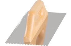 Hladítko Strend Pro Premium, HardWood, dřevěná rukojeť, 270x130 mm, e4 mm, 0,7 mm, rovné, nerez 2161306