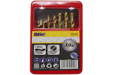 Magg 26119 Sada vrtáků HSS TiN 19 ks (1,0-10,0mm), plechový box