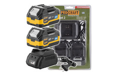 Sada baterie 20V 4Ah (2 ks) + 1 nabíječka Procraft PBC-Set 2 | PBC-Set 2