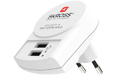 SKROSS DC10 USB nabíjecí adaptér EU, 2x USB-A, 12W, typ C